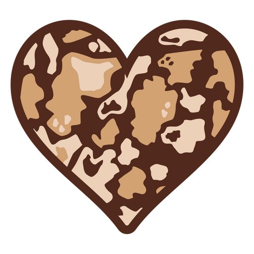 Camuflaje animal en marco en forma de corazón Diseño PNG