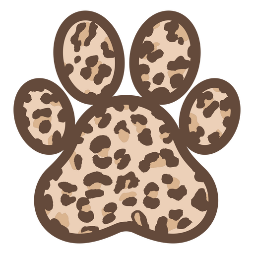 Eye-catching animal print in paw-shaped frame PNG Design