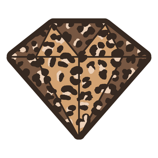 Estampado animal vibrante en marco en forma de diamante. Diseño PNG