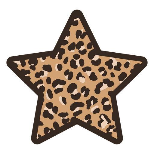 Llamativo diseño de patrón animal en marco en forma de estrella Diseño PNG
