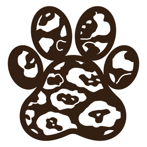 Distinctive animal pattern texture in paw-shaped frame PNG Design