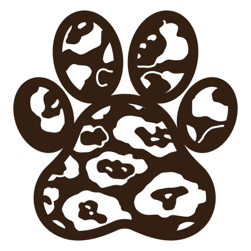 Textura de padrão animal distintivo em moldura em forma de pata Desenho PNG