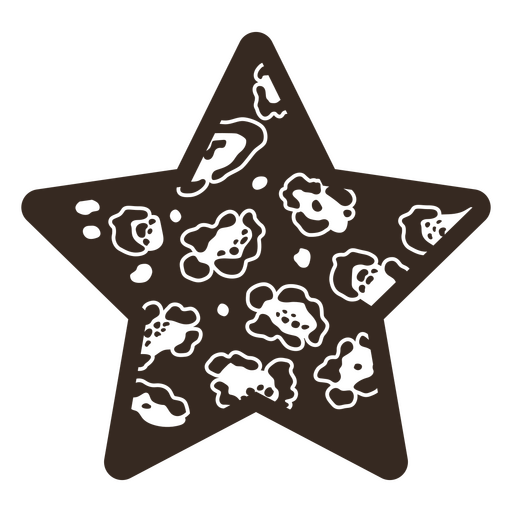 Estampado animal vibrante en marco en forma de estrella. Diseño PNG