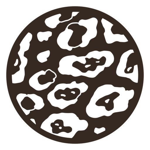 Motivo de patrón animal en marco en forma de círculo. Diseño PNG