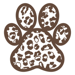 Vibrant animal print pattern with spots in paw-shaped frame PNG Design
