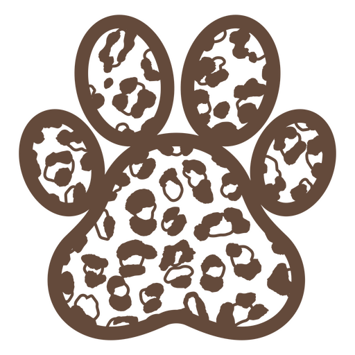 Lebhaftes Animal-Print-Muster mit Punkten in einem pfotenförmigen Rahmen PNG-Design