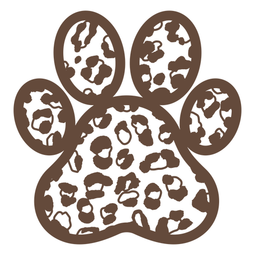 Padrão de impressão animal vibrante com manchas em moldura em forma de pata Desenho PNG