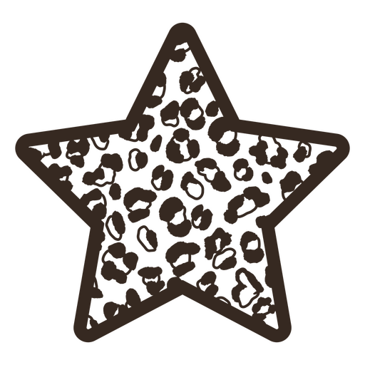 Design de pele que chama a atenção com manchas em moldura em forma de estrela Desenho PNG