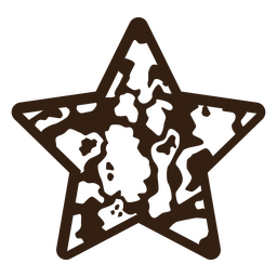 Striking animal pattern with spots in star-shaped frame PNG Design