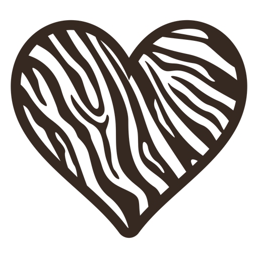 Striking creature pattern design with stripes in heart-shaped frame PNG Design