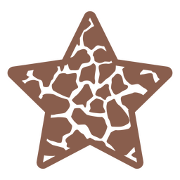 Attention-grabbing animal design with spots in star-shaped frame PNG Design
