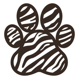 Textura animal de destaque em moldura em forma de pata Desenho PNG