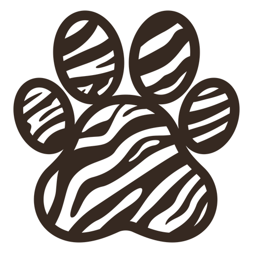 Textura animal de destaque em moldura em forma de pata Desenho PNG