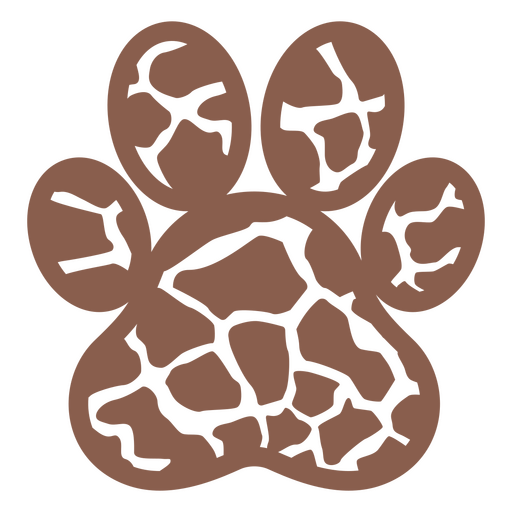 Vibrant animal print in paw-shaped frame PNG Design