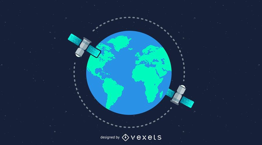 Globe with satellites around Globe with satellites around