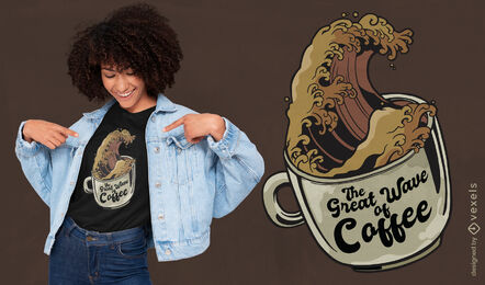 Tolles Wave-Kaffeetassen-T-Shirt-Design