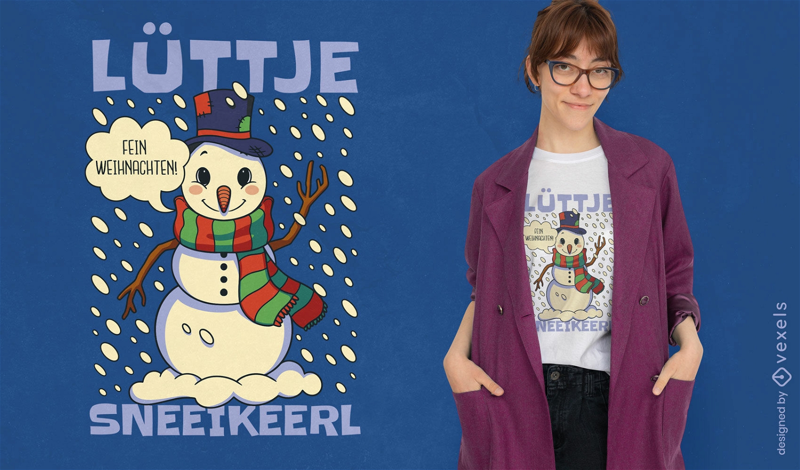 Design de camiseta infantil pequeno boneco de neve