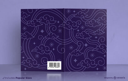 Wind And Clouds Stroke Book Cover Design Vector Download