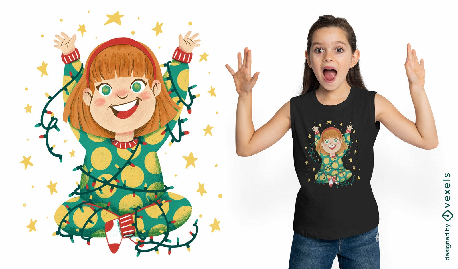 Tangled Christmas girl t-shirt design