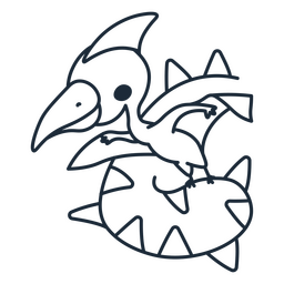 Esquema de dinosaurio de cumpleaños volando con banderines de plástico Diseño PNG