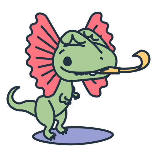 Aniversário dinossauro kawaii com um noisemaker Desenho PNG