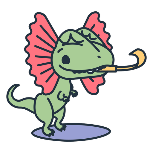 Cumpleaños dinosaurio kawaii con matraca Diseño PNG
