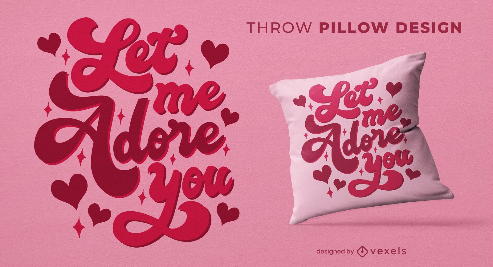 Let me adore you throw pillow design