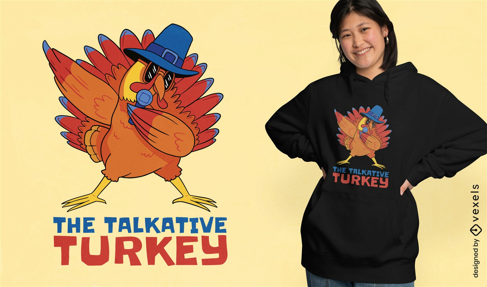 Turkey with microphone t-shirt design