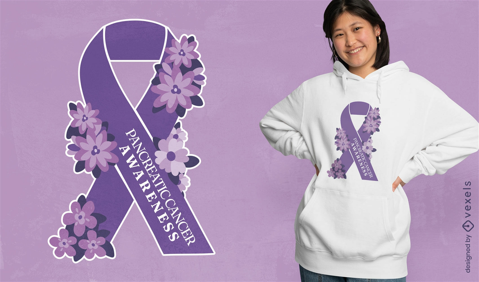 Design de camiseta de conscientização do câncer de pâncreas