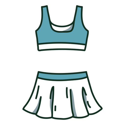 Tennis female uniform doodle PNG Design