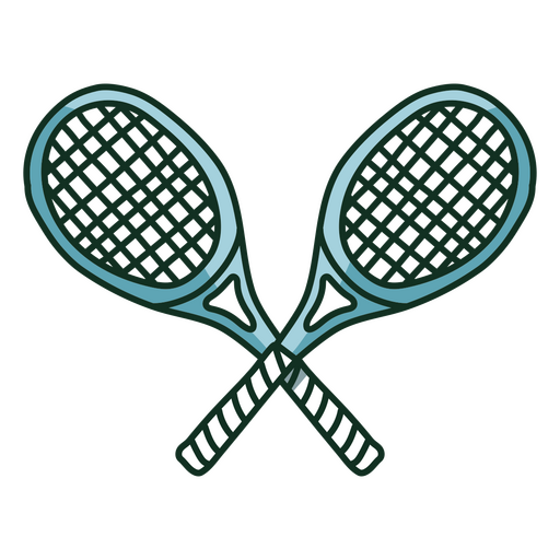 Doodle de raquetas de tenis Diseño PNG