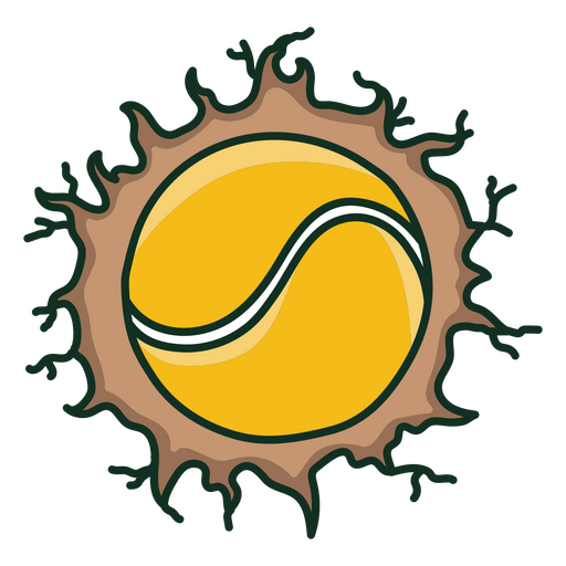 Doodle amarelo da bola de tênis Desenho PNG