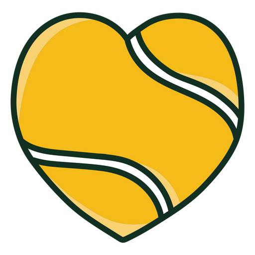 Heart-shaped tennis ball doodle PNG Design