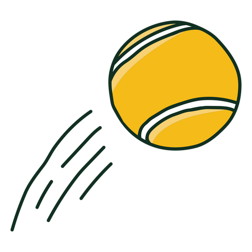 Bola de tênis amarela com linhas de movimento Desenho PNG