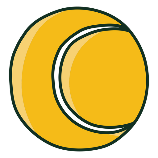 Bola de tênis amarela isolada Desenho PNG