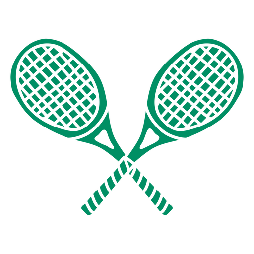 Doodle de recorte de raquetas de tenis Diseño PNG
