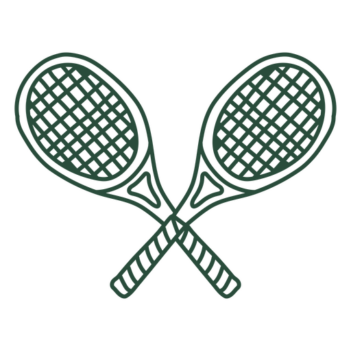 Tennisschläger-Strichumriss PNG-Design