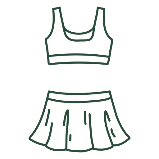 Tennis-Frauen-Uniform-Schlaganfall-Umriss PNG-Design