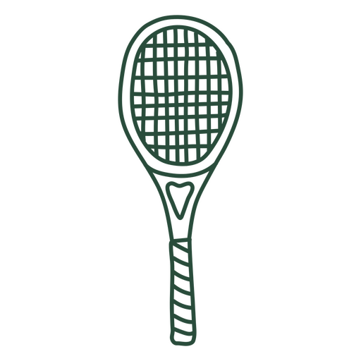 Esquema de trazo de raqueta de tenis aislado Diseño PNG