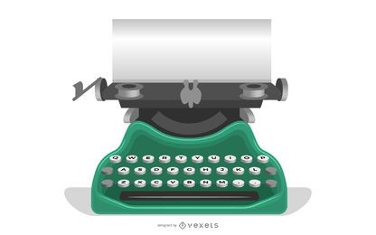 Máquina de escrever velha com um papel