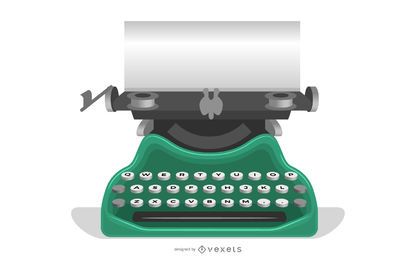 Vieja máquina de escribir con un papel