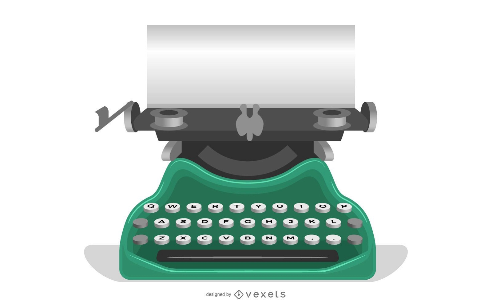 Máquina de escrever velha com um papel
