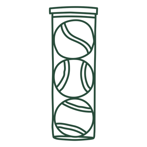 Tennis ball canister stroke outline PNG Design