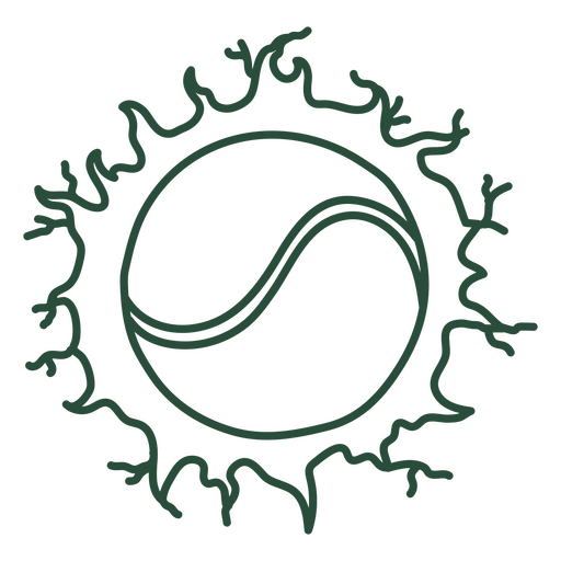 Tennis ball stroke outline PNG Design