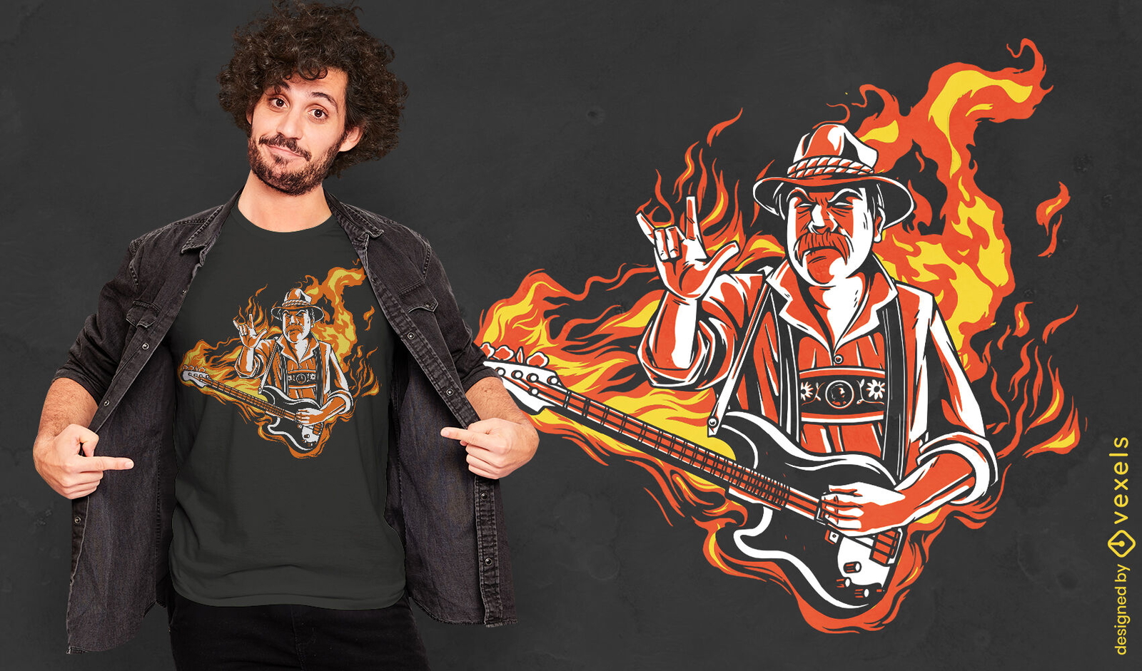 Design de camiseta de rock bávaro