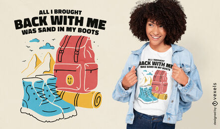 Sand in my boots hiking t-shirt design