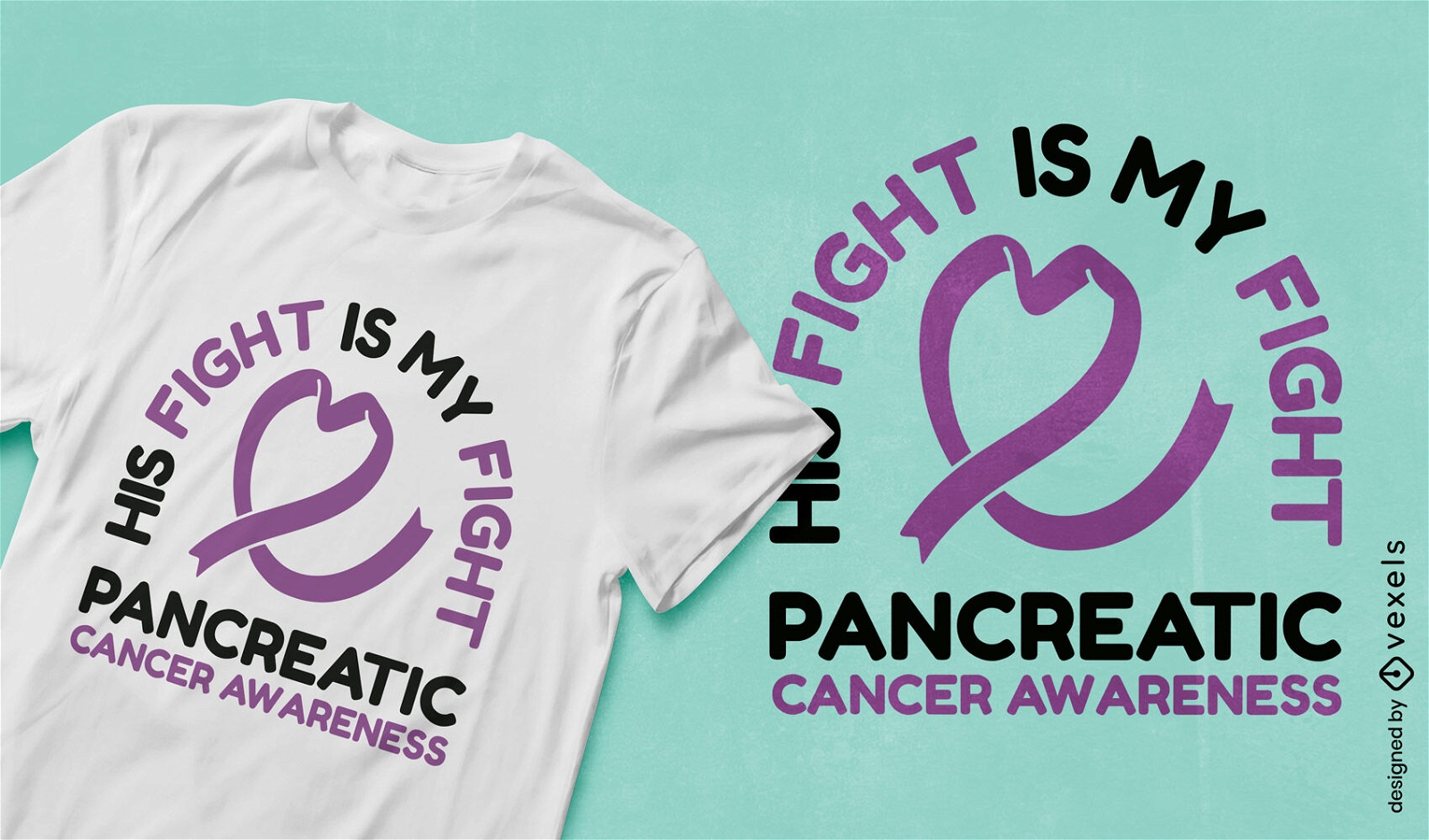 Diseño de camiseta de cinta de cáncer de páncreas.