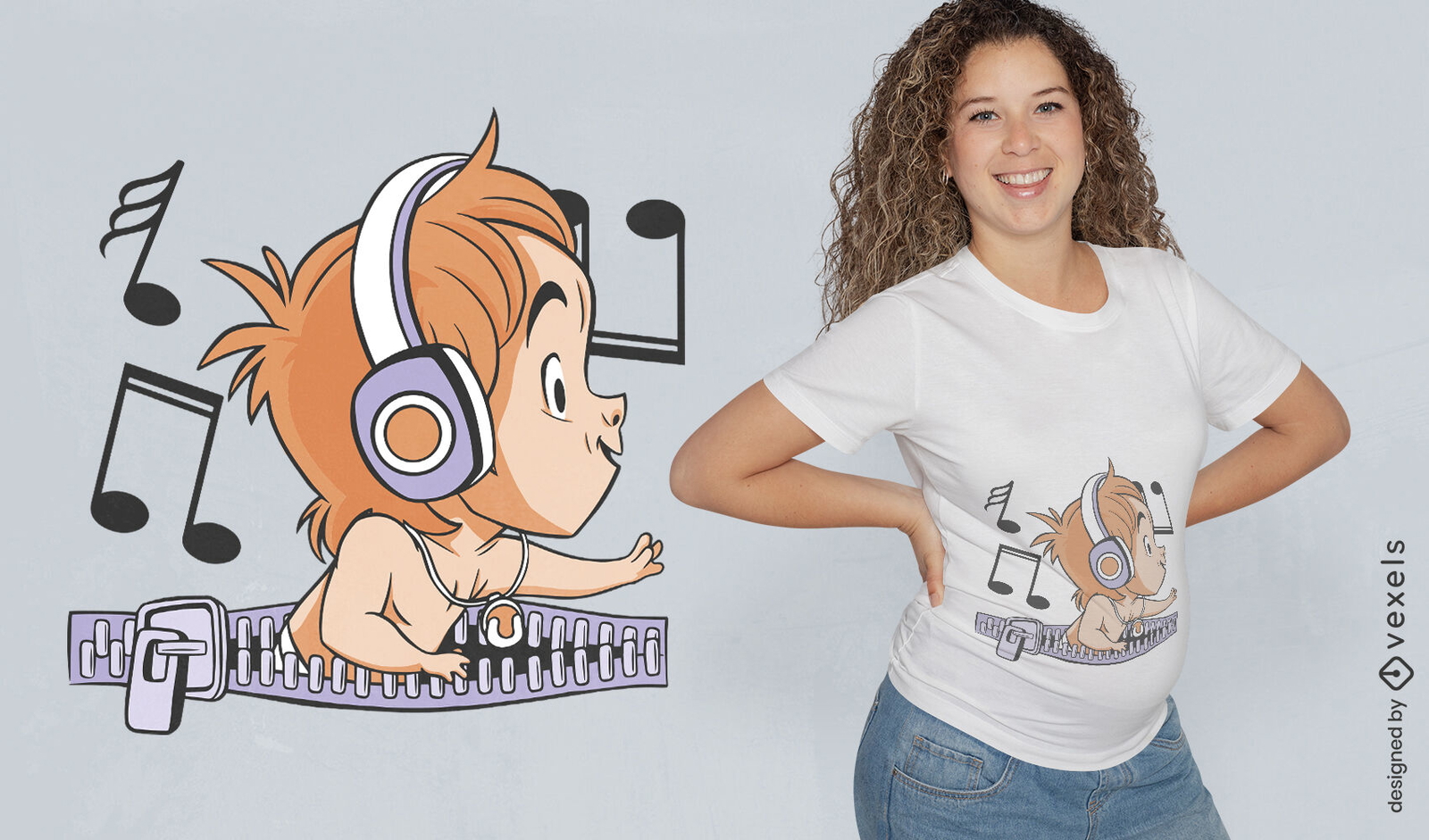 Design de camiseta de bebê de música