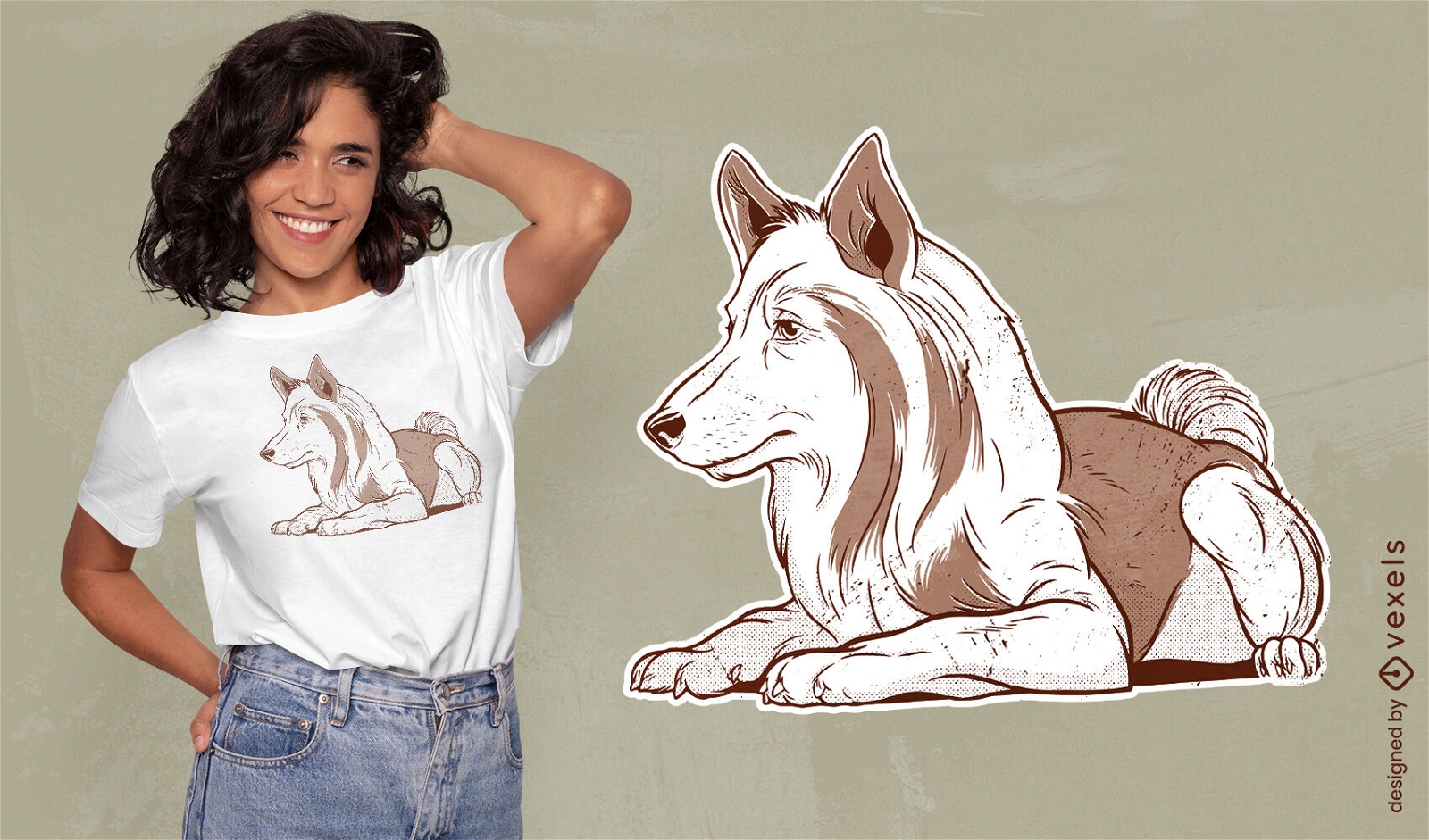 Diseño de camiseta de perro pastor de Shetland