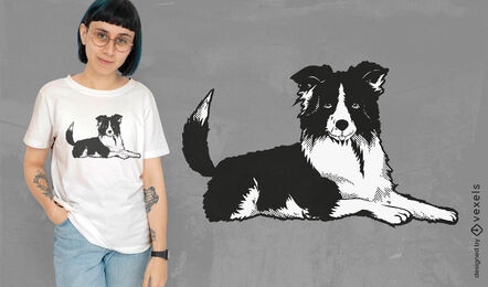 Diseño de camiseta de mascota de perro Border Collie